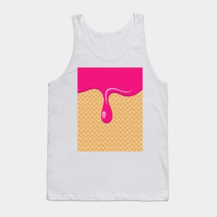 Strawberry Ice Cream Waffle Gelato Pattern Tank Top